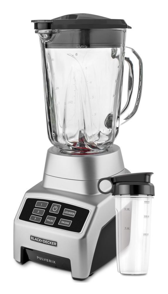 Black & Decker Licuadora Pulverix, 1.5 Litros, 700W, 3 Velocidades, Negro/Plata