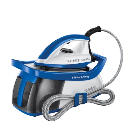 Black & Decker Plancha con Generador de Vapor, 1.3 Litros, Azul/Blanco