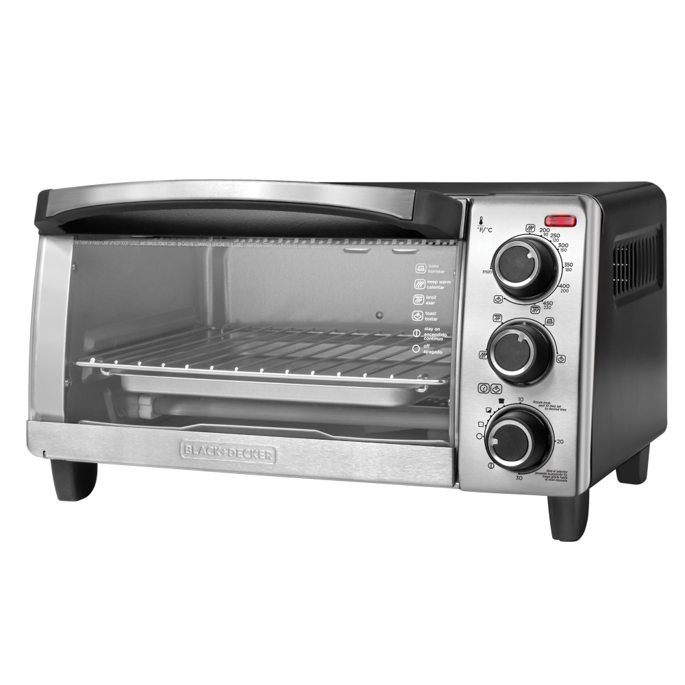 Black & Decker Horno Eléctrico, 4 Rebanadas, Metálico