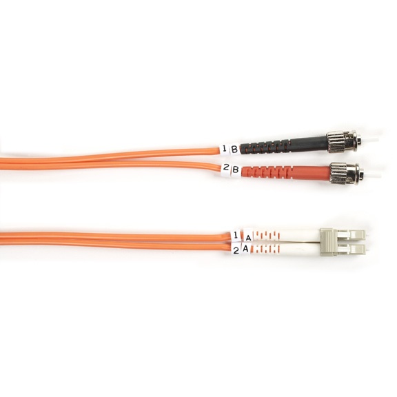 Black Box Cable Fibra Óptica OFC ST Macho - LC Macho, 3 Metros, Naranja