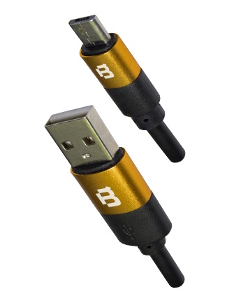 Blackpcs Cable USB A Macho - Micro USB B Macho, 1 Metro, Negro/Oro