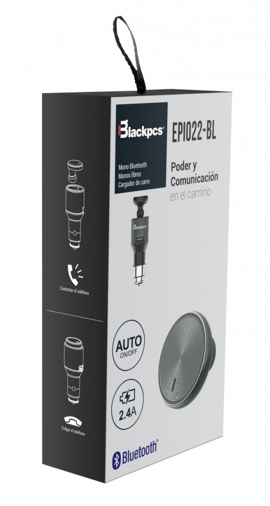 Blackpcs Cargador para Auto EPI022-BL, 2.4V, 1x USB 2.0, Negro ― Incluye Manos Libres