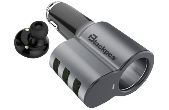 Blackpcs Cargador para Auto EPI053BT-BL, 5V, 3x USB 2.0, Negro