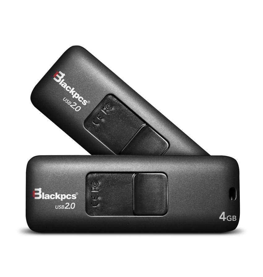 Memoria USB Blackpcs MU2101, 4GB, USB 2.0, Negro