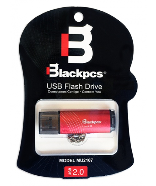 Memoria USB Blackpcs MU2107, 8GB, USB 2.0, Rojo
