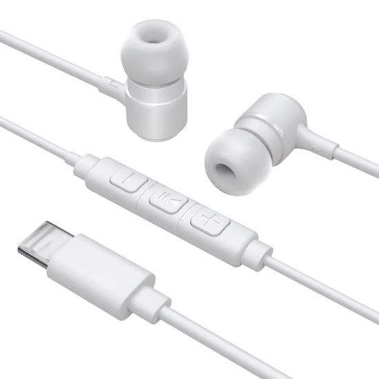 Bonn Audífonos Intrauriculares con Micrófono Platinum, Alámbrico, USB-C, Blanco