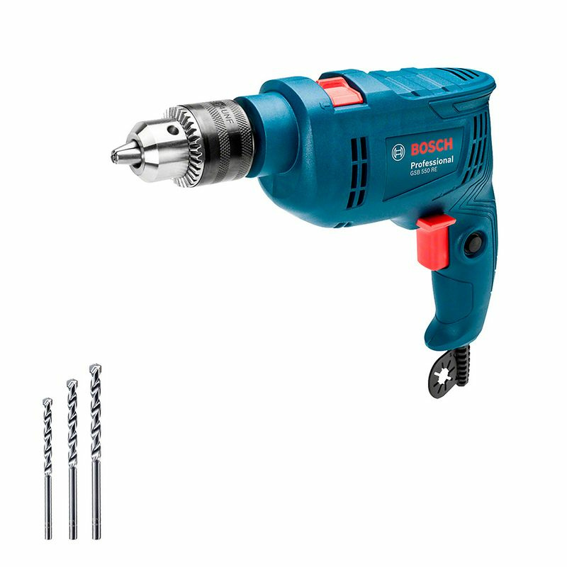 Bosch Rotomartillo con Percusión GSB 550 RE, Alámbrico, 1/2", 550W, Azul