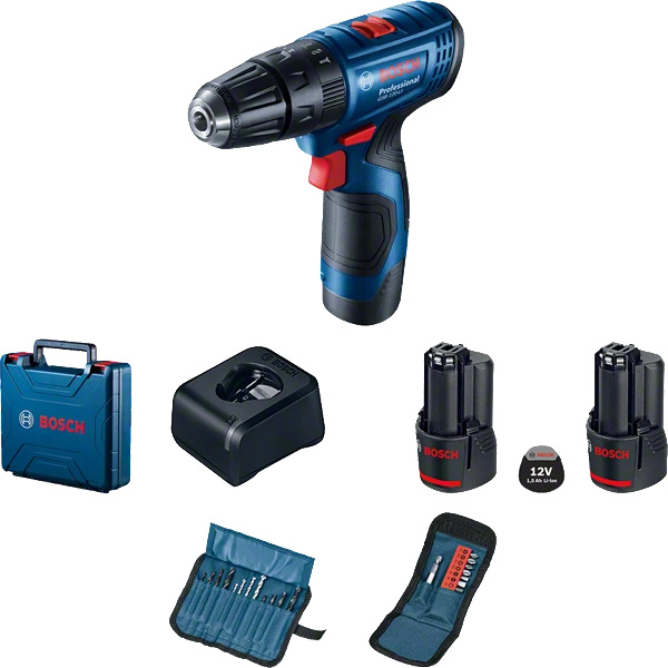 Bosch Rotomartillo de Batería GSB 120-LI, Inalámbrico, 3/8", 12V, Azul
