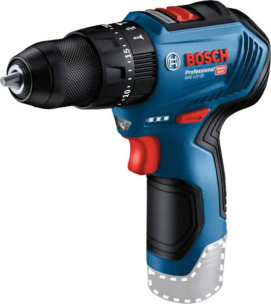 Bosch Rotomartillo de Batería GSB 12V-30, Inalámbrico, 3/8", 12V, Azul - No Incluye Batería/Cargador