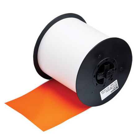 Brady Rollo de Etiquetas 113200, Transferencia Térmica, 4" x 100', Naranja