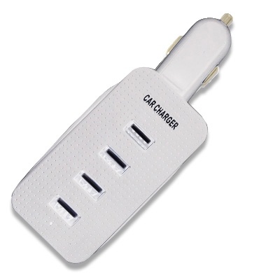 BRobotix Cargador para Auto 005003B, 5V, 4x USB 2.0, Blanco