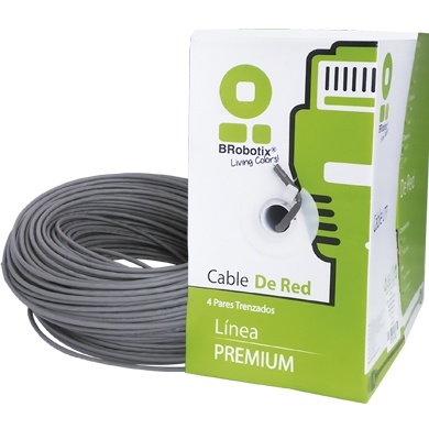 BRobotix Bobina de Cable Ethernet Cat6, UTP, 305 Metros