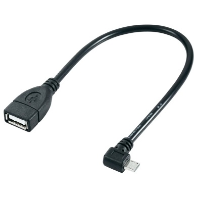 BRobotix Cable OTG Micro USB - USB A Hembra, 10cm, Negro