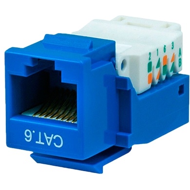 BRobotix Jack de Red Cat6 Tipo Keystone, RJ-45, Azul/Blanco