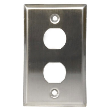 BRobotix Placa Industrial de Pared, 2 Puertos, Plata