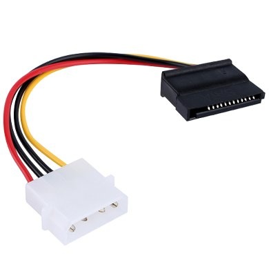 BRobotix Cable 4-pin Molex Macho - 15-pin SATA Macho, 15cm