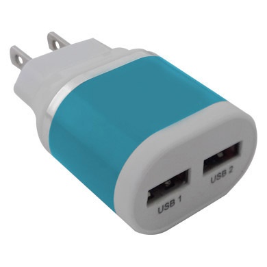 BRobotix Cargador USB 161264A, 2x USB 2.0, Azul