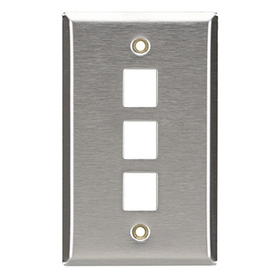 BRobotix Placa de Pared, 3 Puertos, Blanco