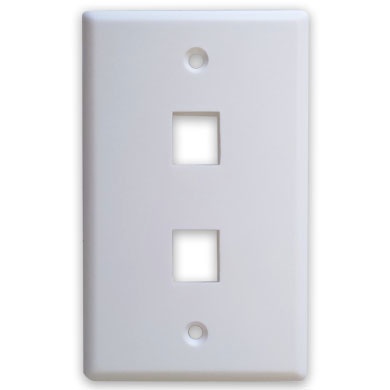 BRobotix Placa de Pared, 2 Puertos, Blanco