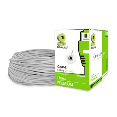 BRobotix Bobina de Cable Ethernet Cat5e, UTP, 100 Metros