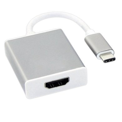 BRobotix Adaptador HDMI Hembra - USB-C Macho, 13cm, Gris/Blanco