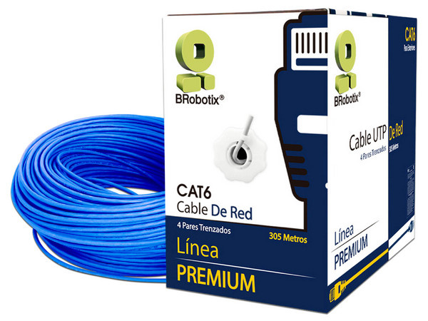 BRobotix Bobina de Cable Ethernet Cat6, UTP, 305 Metros