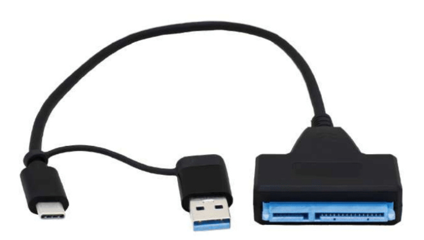 BRobotix Convertidor USB-A 3.0 + USB-C - SATA 2.5", Negro