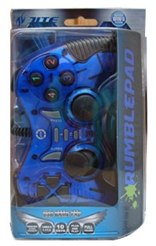 BRobotix Gamepad RumblePad, Alámbrico, USB 2.0, Azul