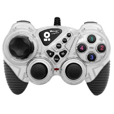 BRobotix Gamepad RumblePad, Alámbrico, USB, Negro/Blanco
