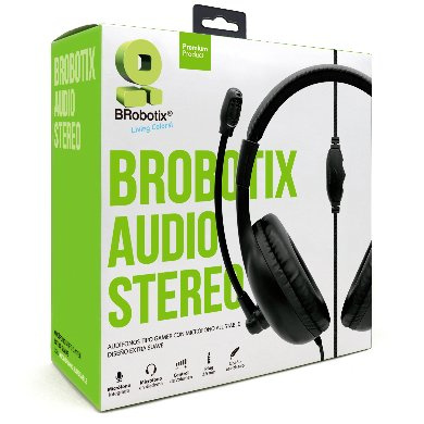 BRobotix Audífonos Gamer 963012, Alámbrico, 1.5 Metros, 3.5mm, Negro