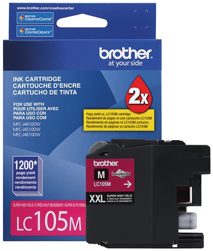 Cartucho Brother LC105M Magenta, 1200 Páginas