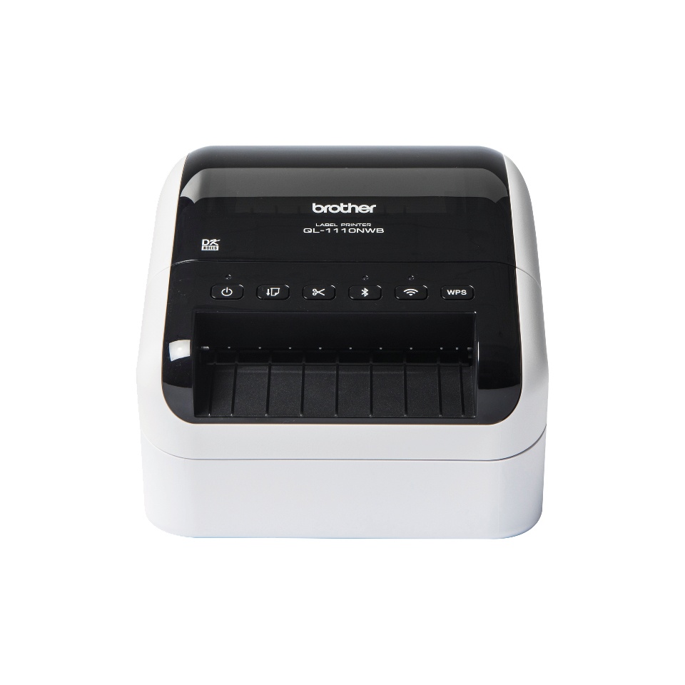 Brother QL-1110NWB, Impresora de Etiquetas, Térmica Directa, 300 x 300 DPI, Bluetooth/USB, Negro/Blanco