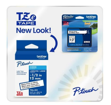 Brother Cinta TZE325G Blanco sobre Negro, Transferencia Térmica, 9 mm x 8 Metros, 1 Pieza