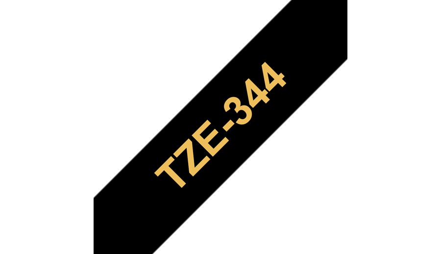 Cinta Brother TZE344 Oro sobre Negro, 18mm x 8m - Imagen adicional 1