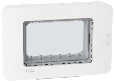 Bticino Placa de Pared 28603WQ, 3 Puertos, Blanco