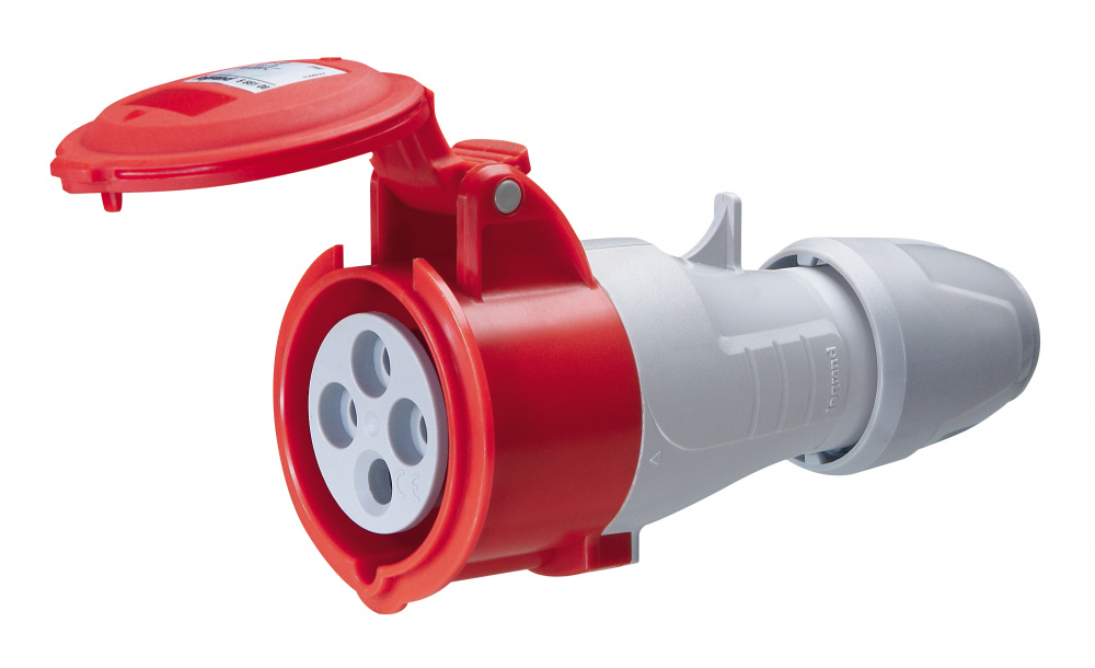 Bticino Tomacorriente 555109, 1 Enchufes, 240 - 415V, 16A, Rojo