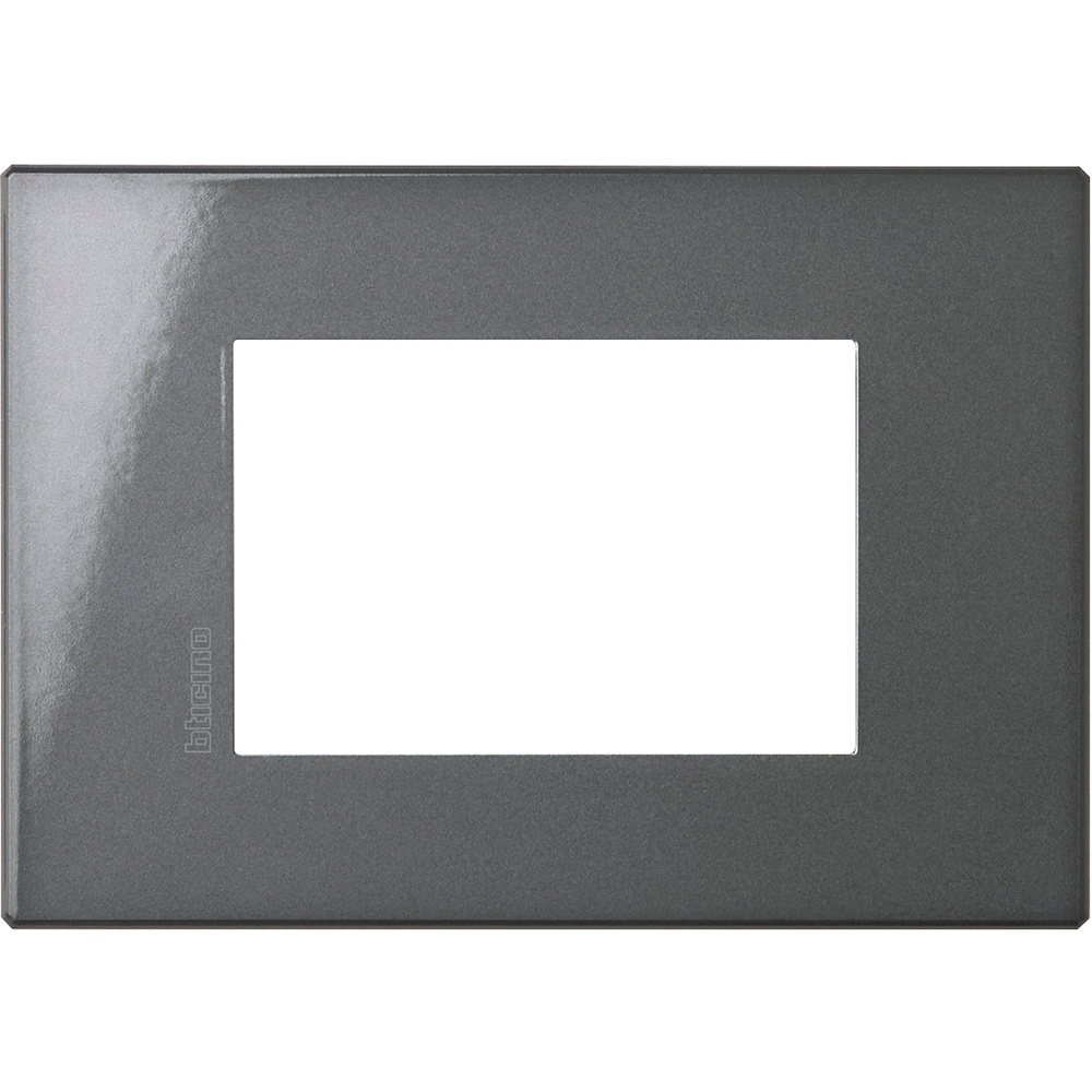 Bticino Placa de Pared HW4803HS, 3 Puertos, Antracita