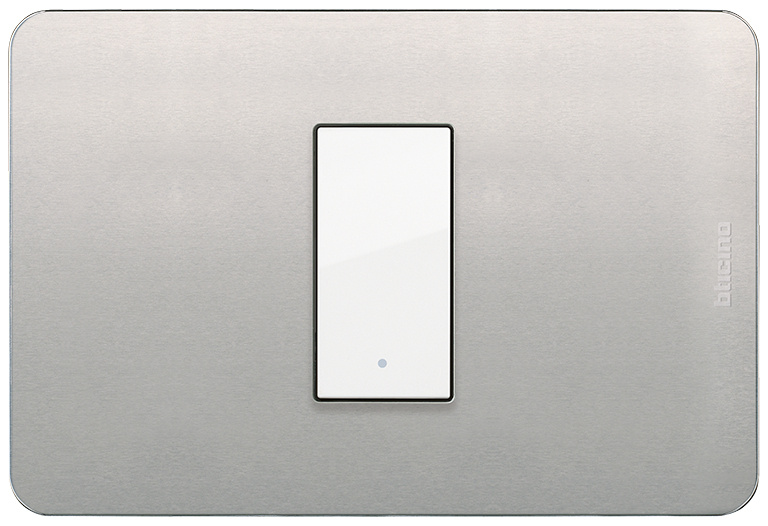 Bticino Placa de Aluminio para Pared JA4803M1AAQ, 1 Puerto, Natural