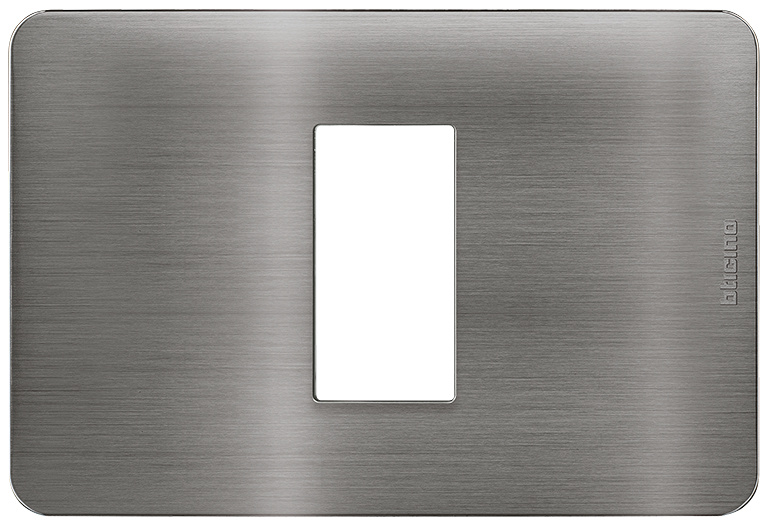 Bticino Placa de Aluminio para Pared JA4803M1ATQ, 1 Puerto, Titanio