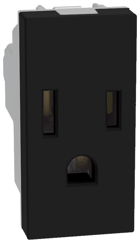 Bticino Tomacorriente JB4129Q, 1 Enchufes, 127V, 15A, Negro
