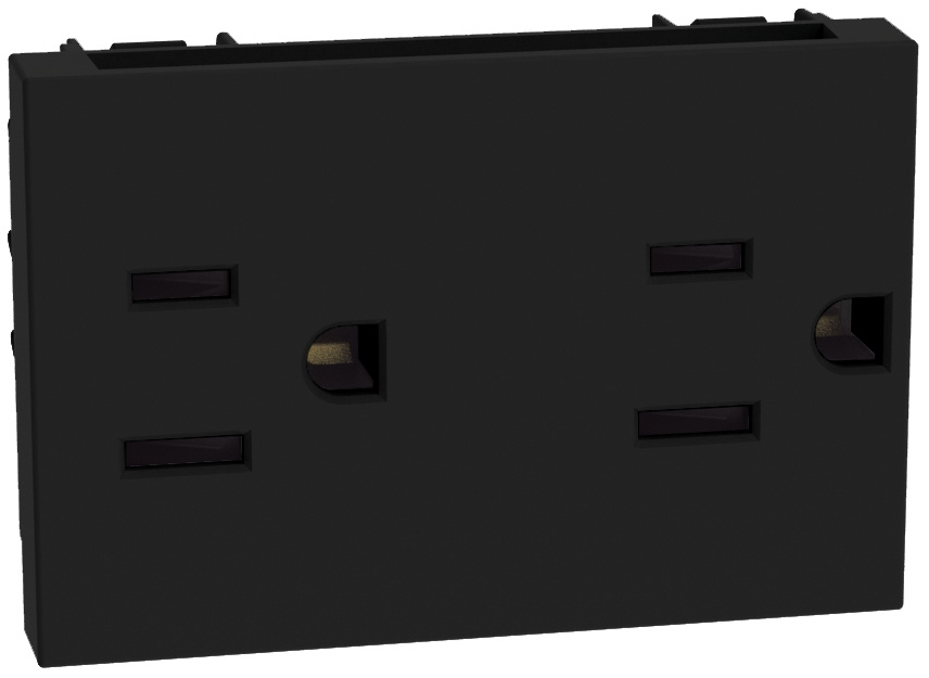 Bticino Tomacorriente JB4188QS, 2 Enchufes, 127V, 15A, Negro