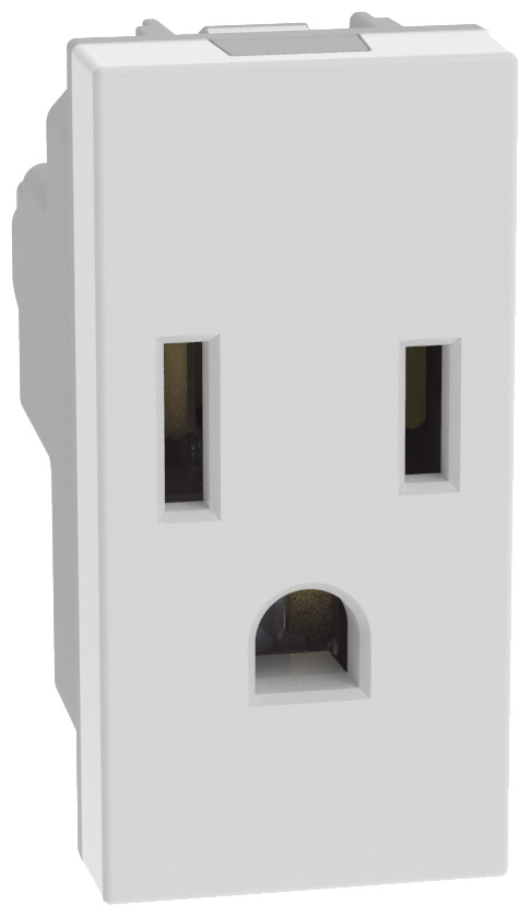 Bticino Tomacorriente JW4129QS, 1 Enchufes, 127V, 15A, Blanco