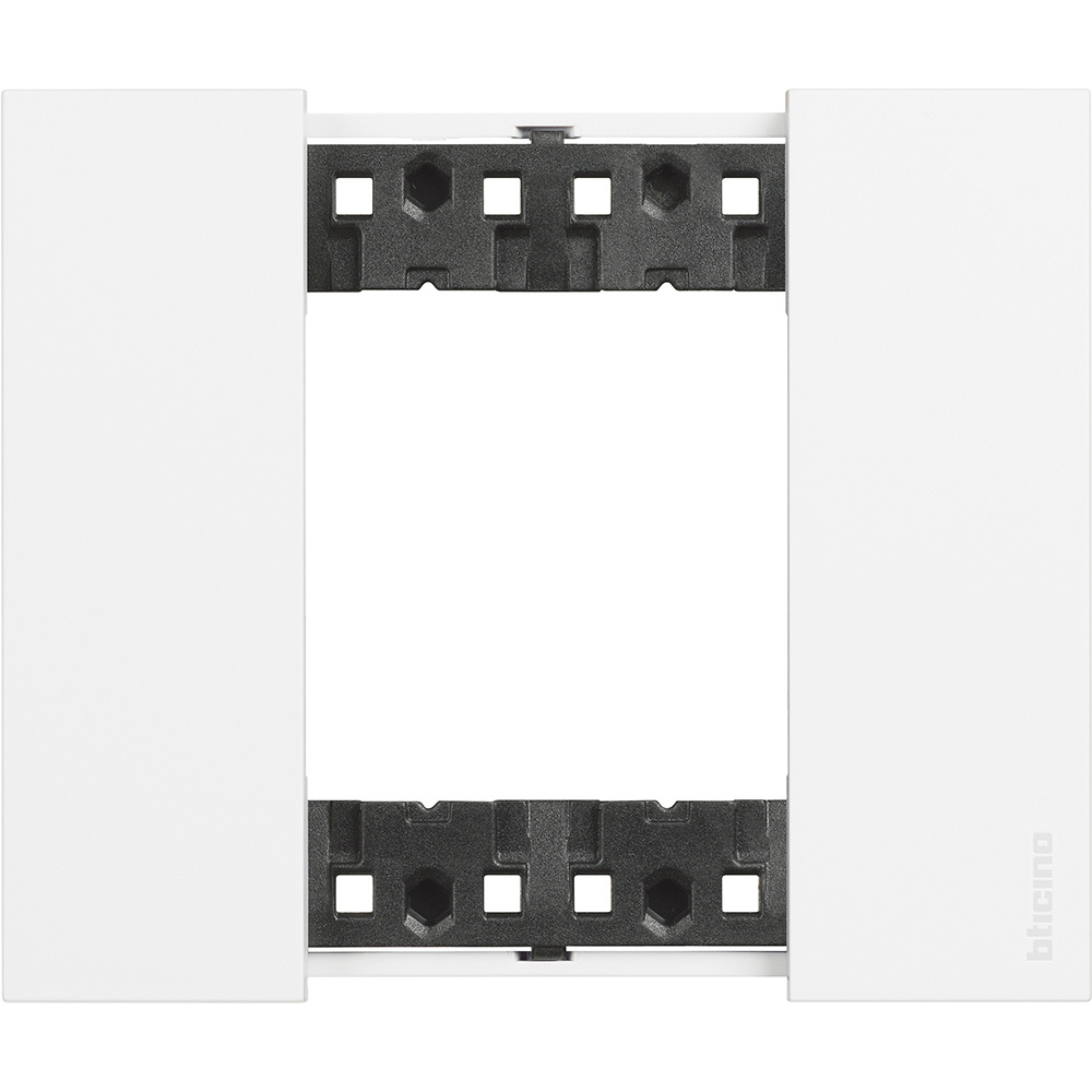 Bticino Placa de Pared KA4802KW, 2 Puertos, Blanco