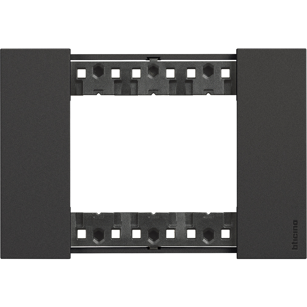 Bticino Placa de Pared KA4803KG, 3 Puertos, Negro