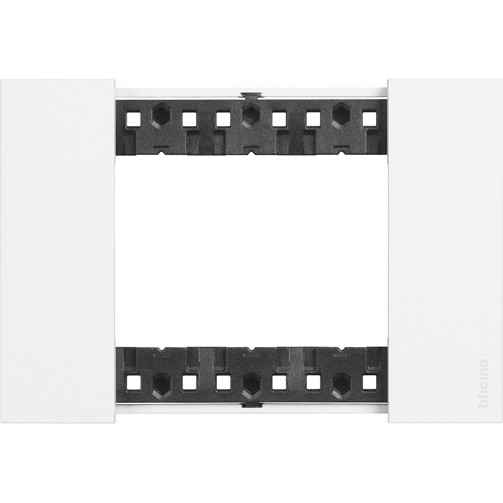 Bticino Placa de Pared KA4803KW, 3 Puertos, Blanco