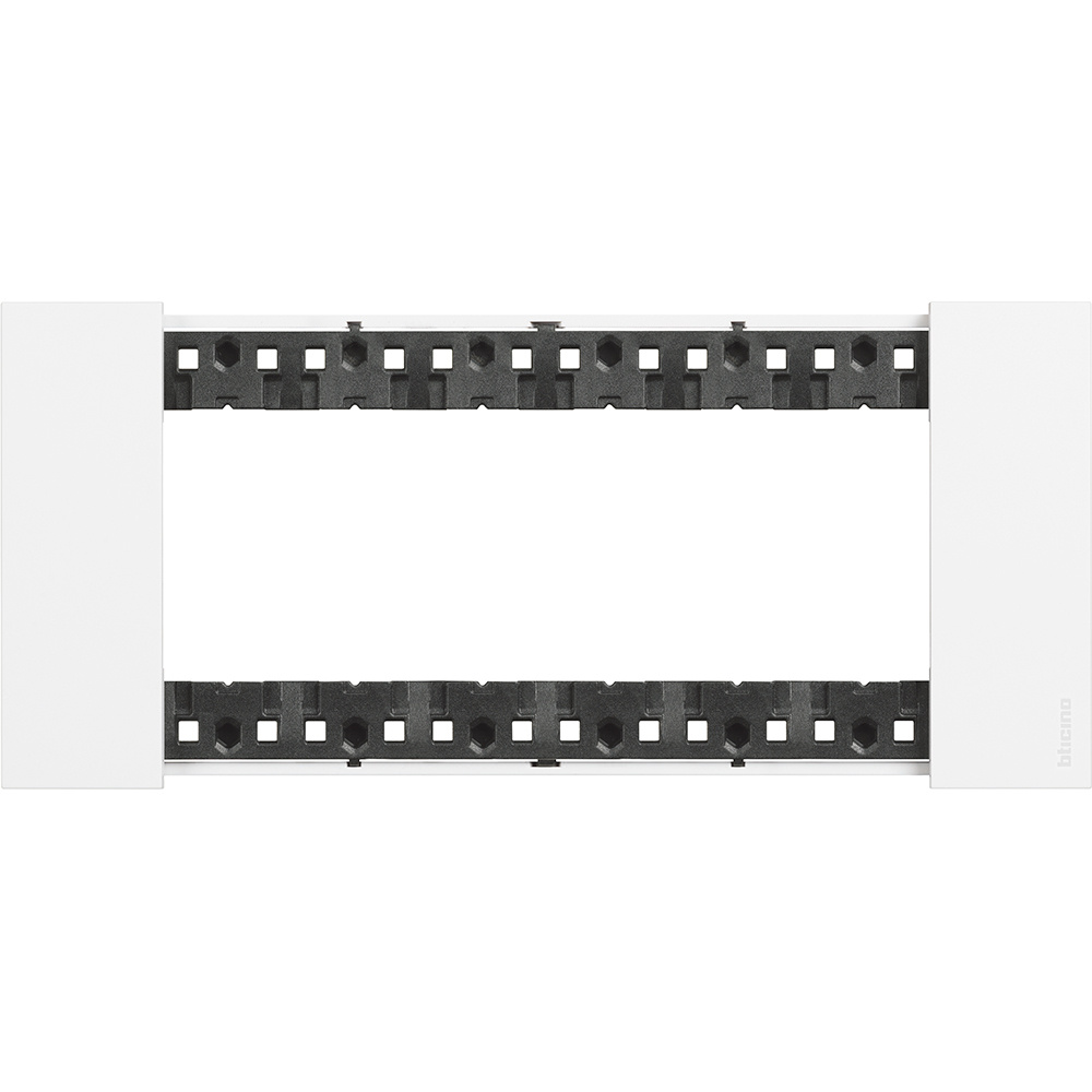 Bticino Placa de Pared KA4806KW, 6 Puertos, Blanco