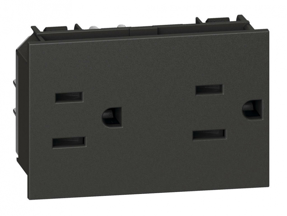 Bticino Tomacorriente KG4188, 2 Enchufes, 127 - 250V, 15A, Negro