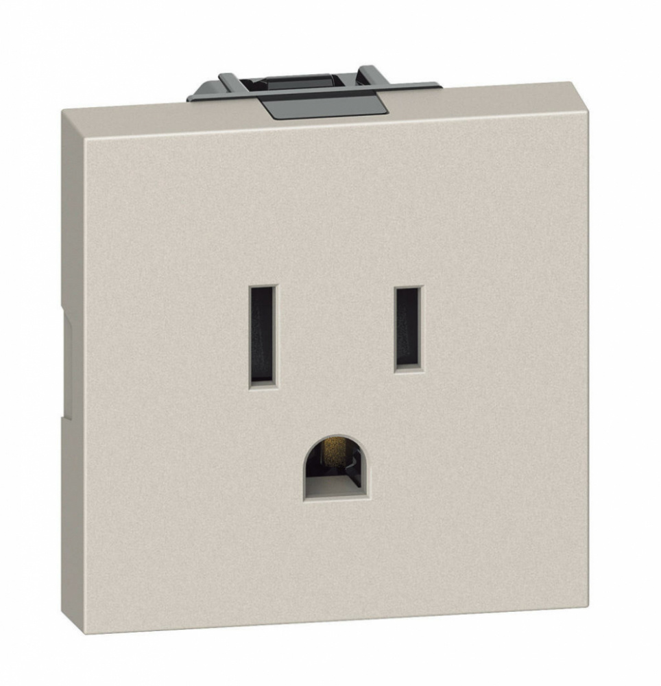 Bticino Tomacorriente KM4129, 1 Enchufe, 127 - 277V, 15A, Arena