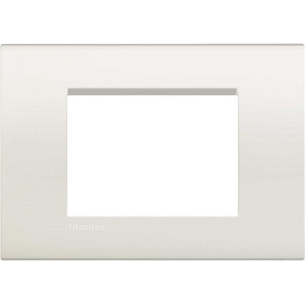 Bticino Placa de Pared LNA4803BI, 3 Puertos, Blanco