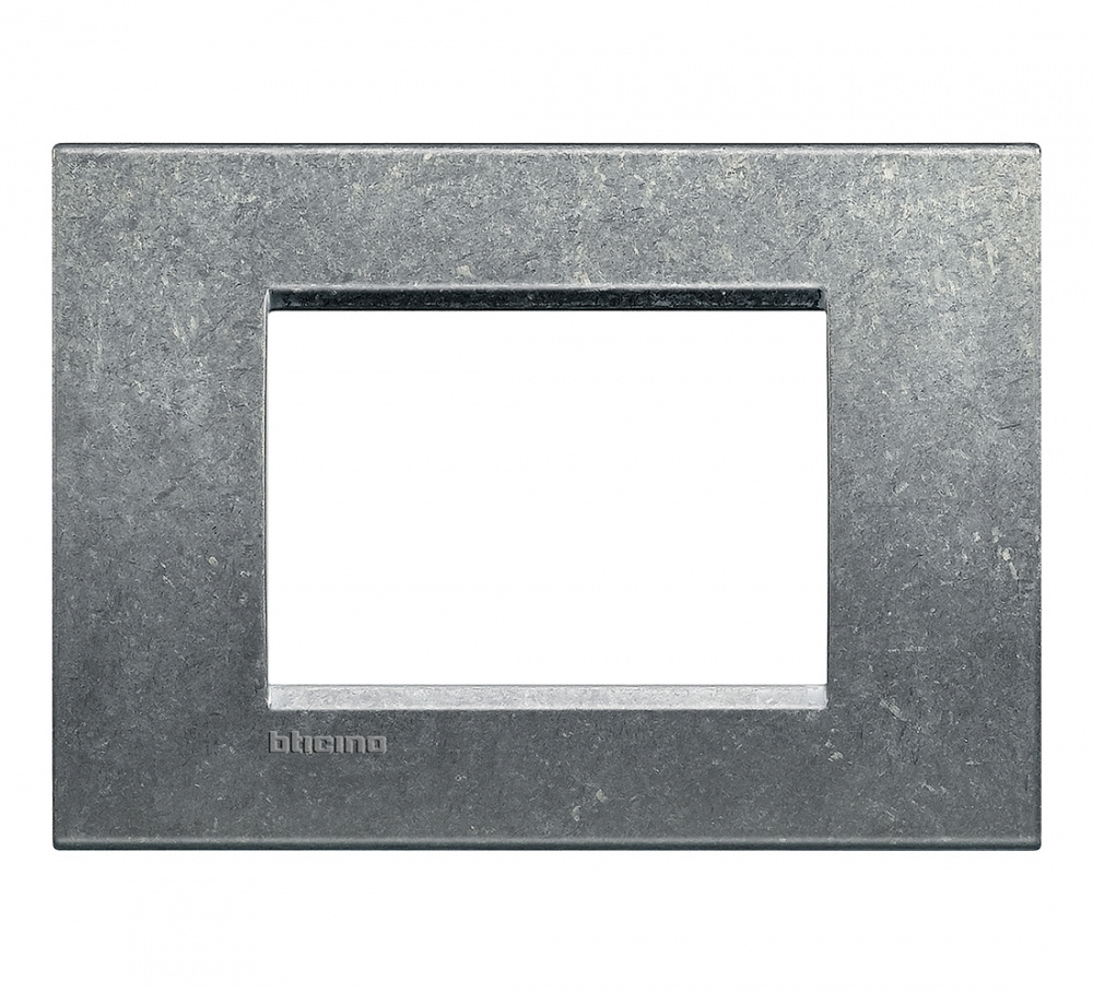 Bticino Placa de Pared LNA4803NA, 3 Puertos, Gris